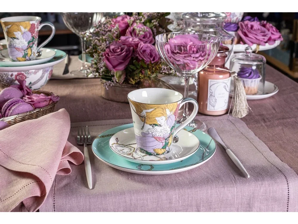 Набор чашка и блюдце TEA SET ALICE мультиколор 260 мл - фото 21