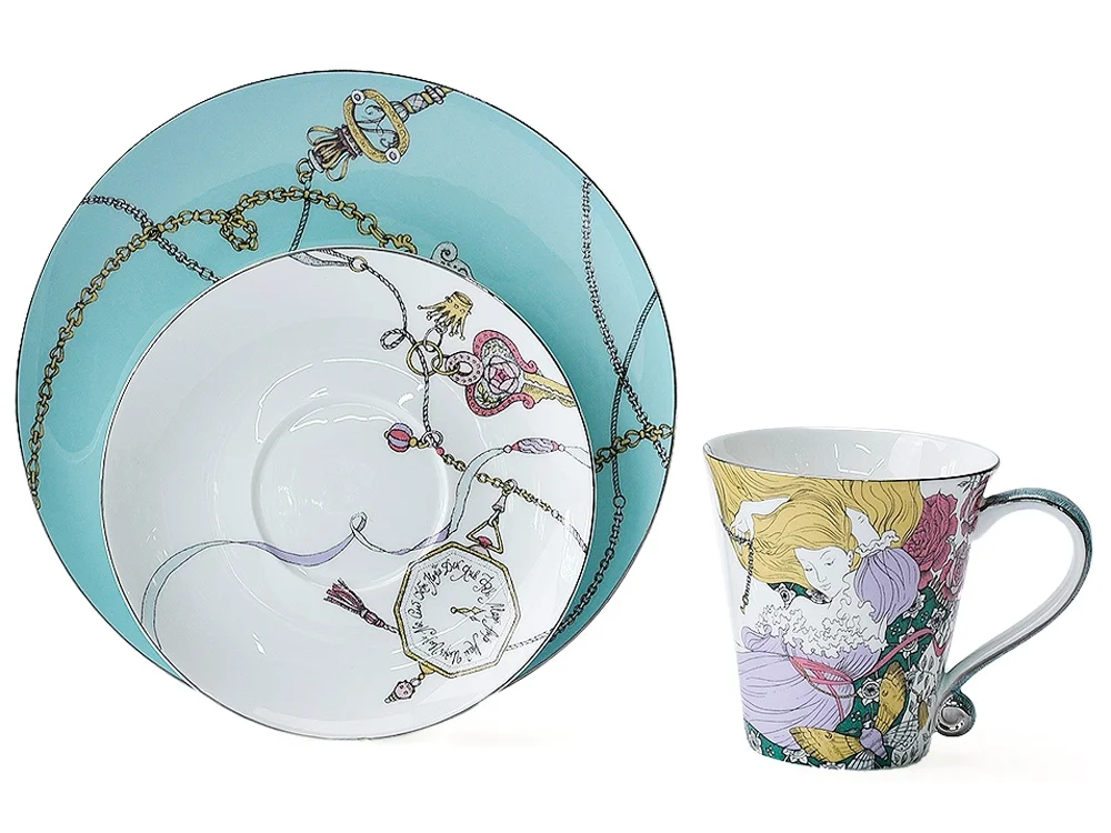 Набор чашка и блюдце TEA SET ALICE мультиколор 260 мл - фото 4