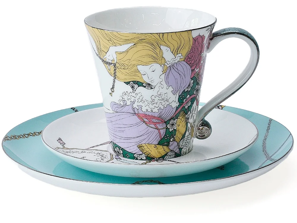 Набор чашка и блюдце TEA SET ALICE мультиколор 260 мл - фото 5