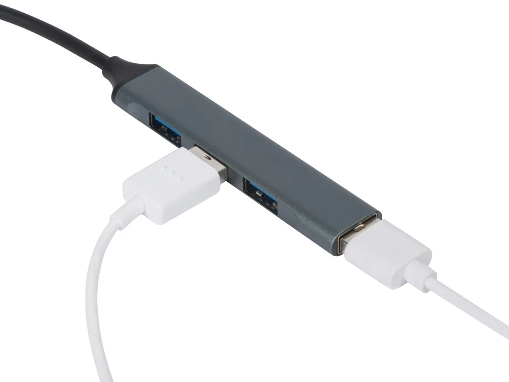 USB-хаб Link с коннектором 2-в-1 USB-C и USB-A 2.0/3.0 серый - фото 5