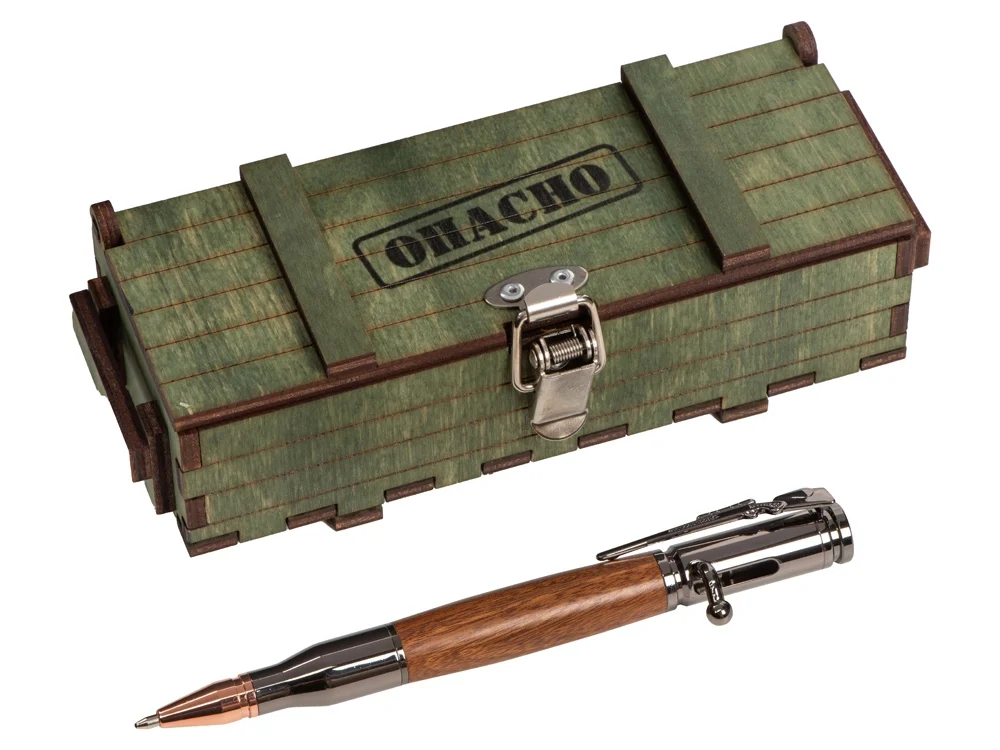 Ручка шариковая Падук ручка- коричневый gun розовое золото подарочная коробка- зеленый - фото 2