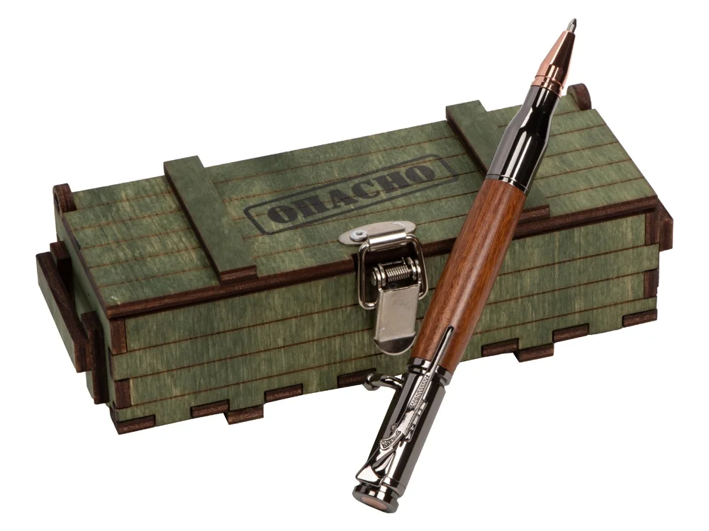 Ручка шариковая Падук ручка- коричневый gun розовое золото подарочная коробка- зеленый - фото 3