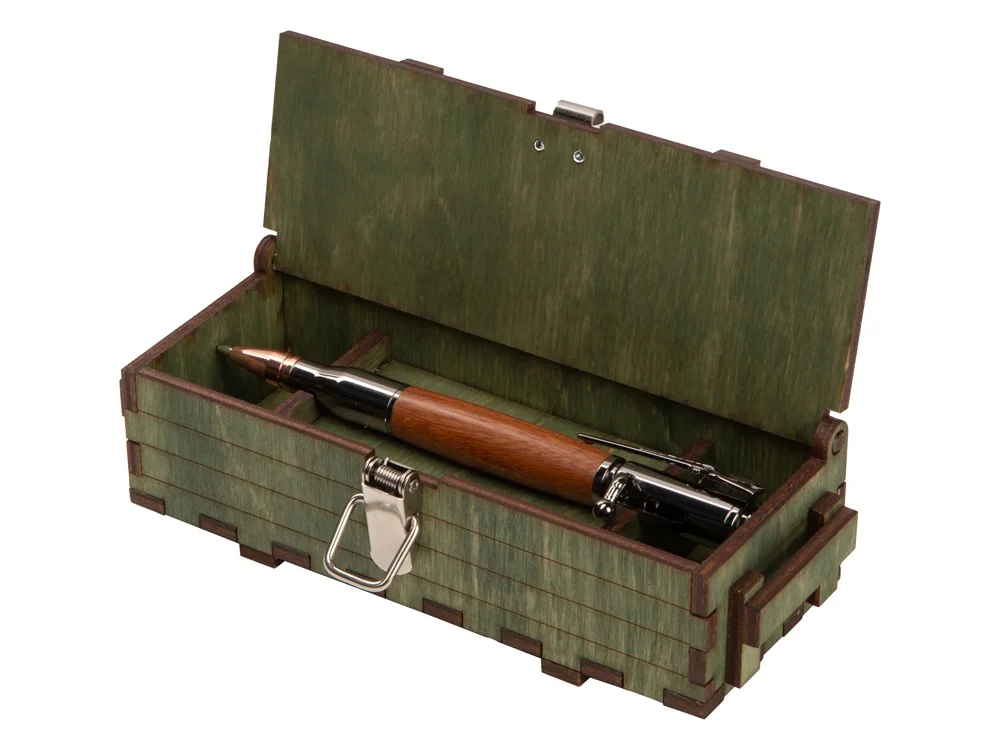 Ручка шариковая Падук ручка- коричневый gun розовое золото подарочная коробка- зеленый - фото 4