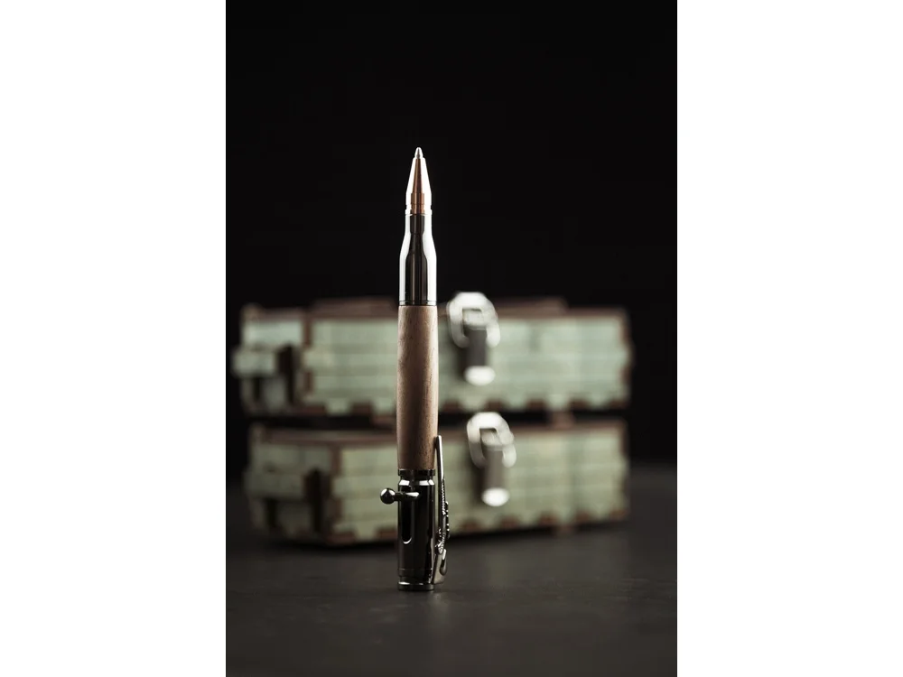 Ручка шариковая Орех, ручка- коричневый, gun, розовое золото, подарочная коробка- зеленый - фото 11