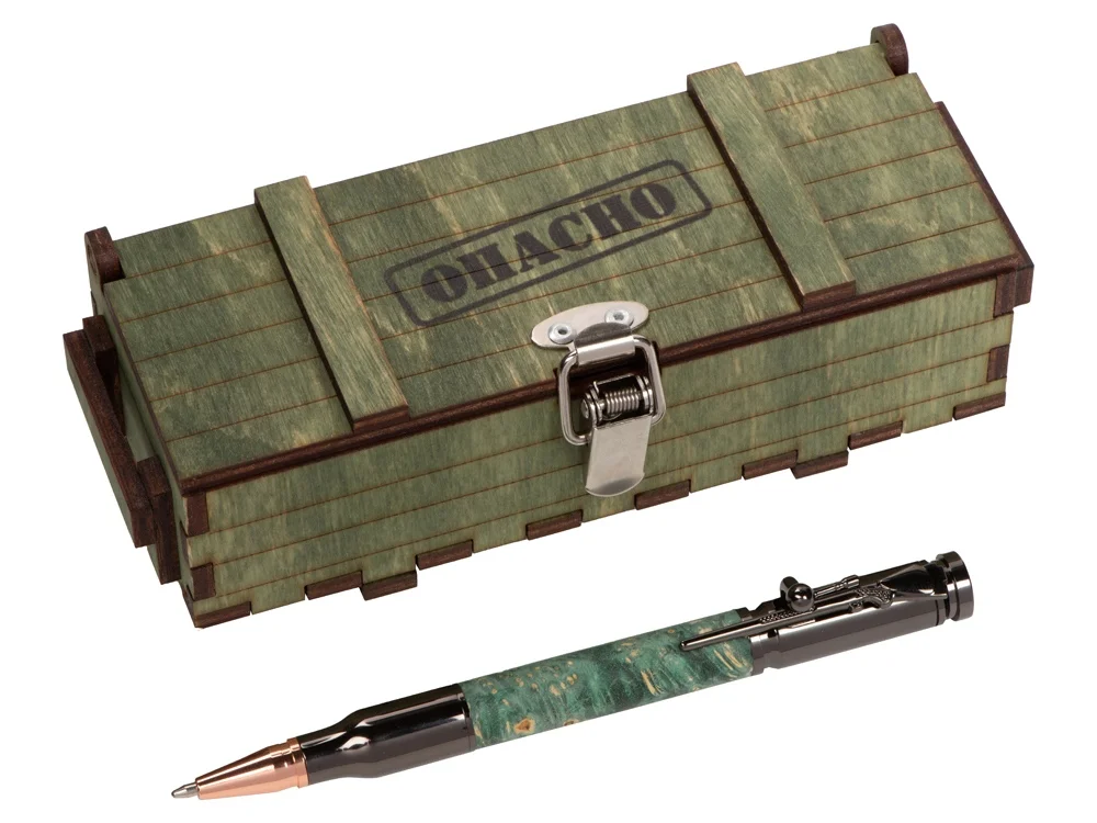 Ручка шариковая Кап клена ручка- зеленый gun розовое золото подарочная коробка- зеленый - фото 2