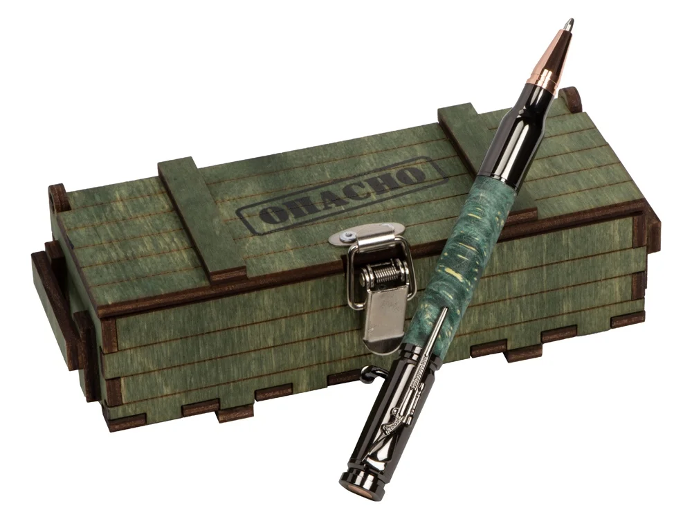 Ручка шариковая Кап клена ручка- зеленый gun розовое золото подарочная коробка- зеленый - фото 3