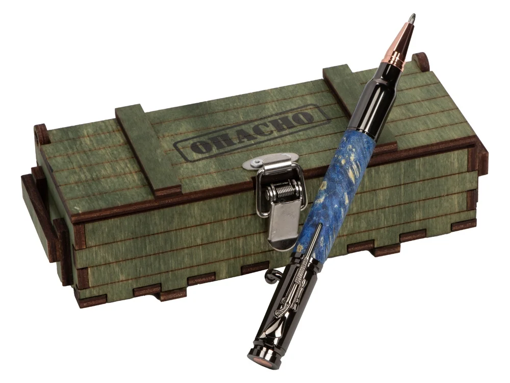 Ручка шариковая Кап клена ручка- голубой gun розовое золото подарочная коробка- зеленый - фото 3