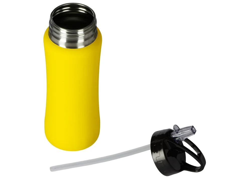 Бутылка для воды Bottle C1 сталь soft touch 600 мл желтый - фото 2
