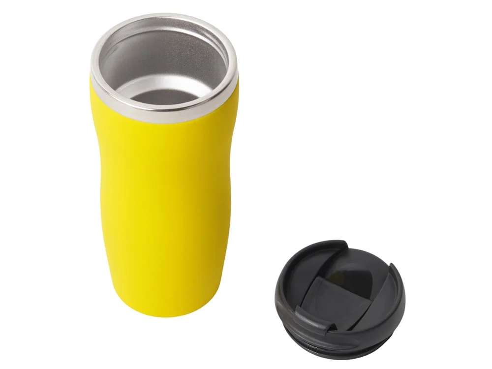 Термокружка Double wall mug С1 soft-touch 350 мл желтый - фото 2