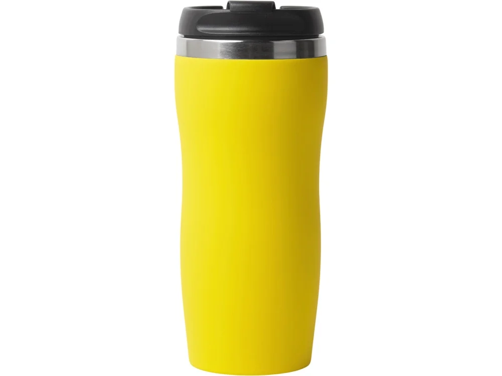 Термокружка Double wall mug С1 soft-touch 350 мл желтый - фото 3