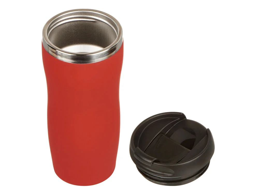 Термокружка Double wall mug С1 soft-touch 350 мл красный - фото 2