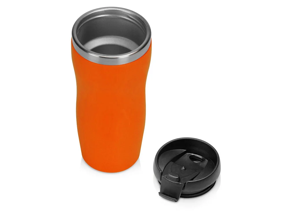 Термокружка Double wall mug С1 soft-touch 350 мл оранжевый - фото 2