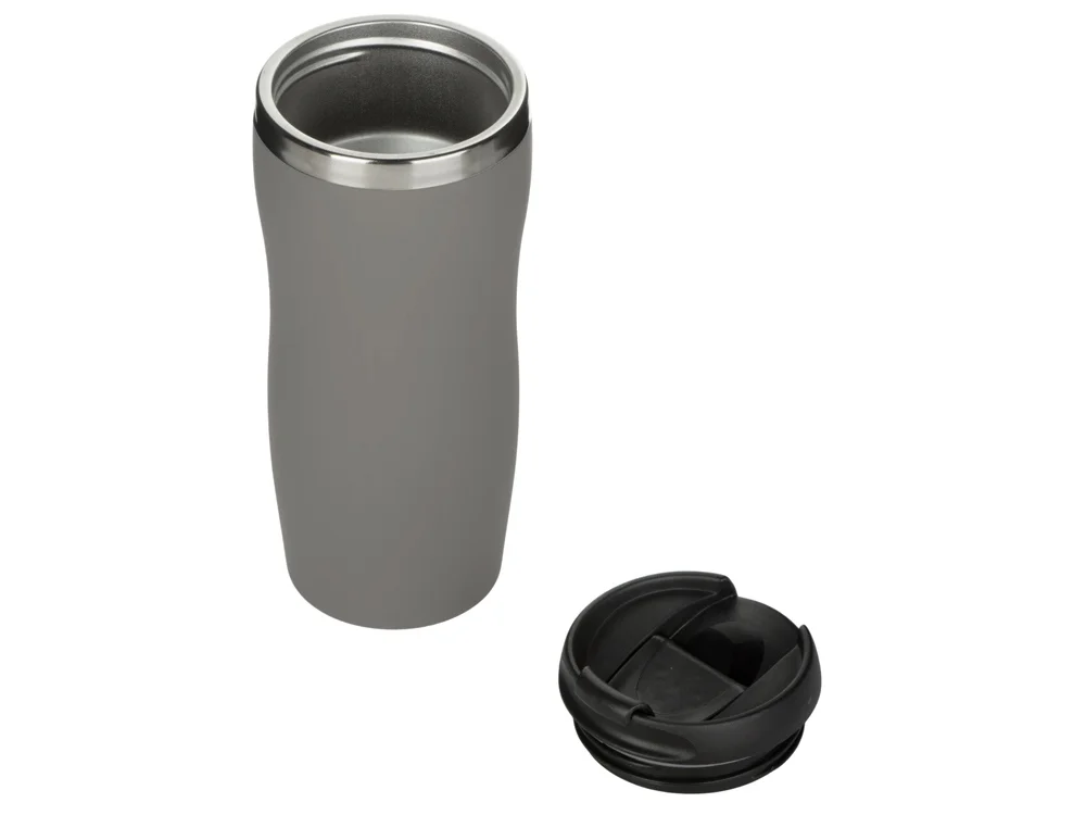 Термокружка Double wall mug С1 soft-touch 350 мл серый - фото 2