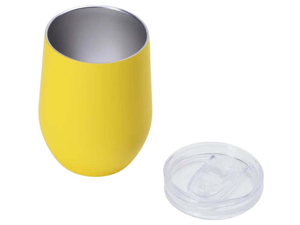 Термокружка Vacuum mug C1 soft touch 370 мл желтый - фото 2