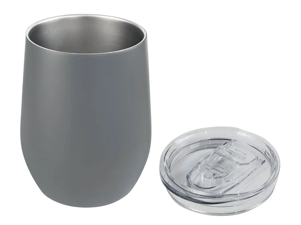 Термокружка Vacuum mug C1 soft touch 370 мл средне-серый - фото 2
