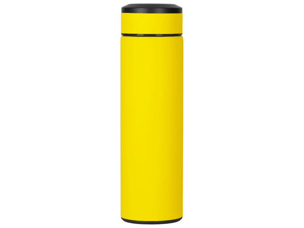 Вакуумный термос Vacuum Flask C1 soft touch 420мл желтый/черный/серебристый - фото 3