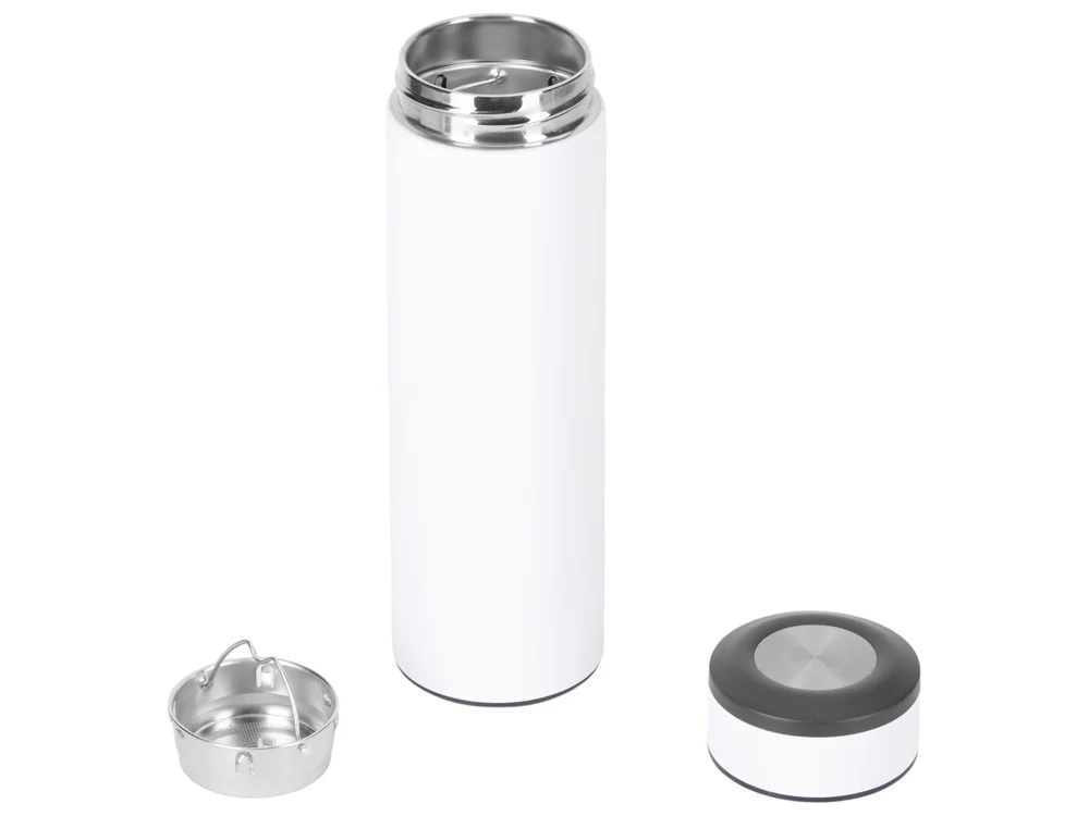 Вакуумный термос Vacuum Flask C1 soft touch 420мл белый/черный/серебристый - фото 2