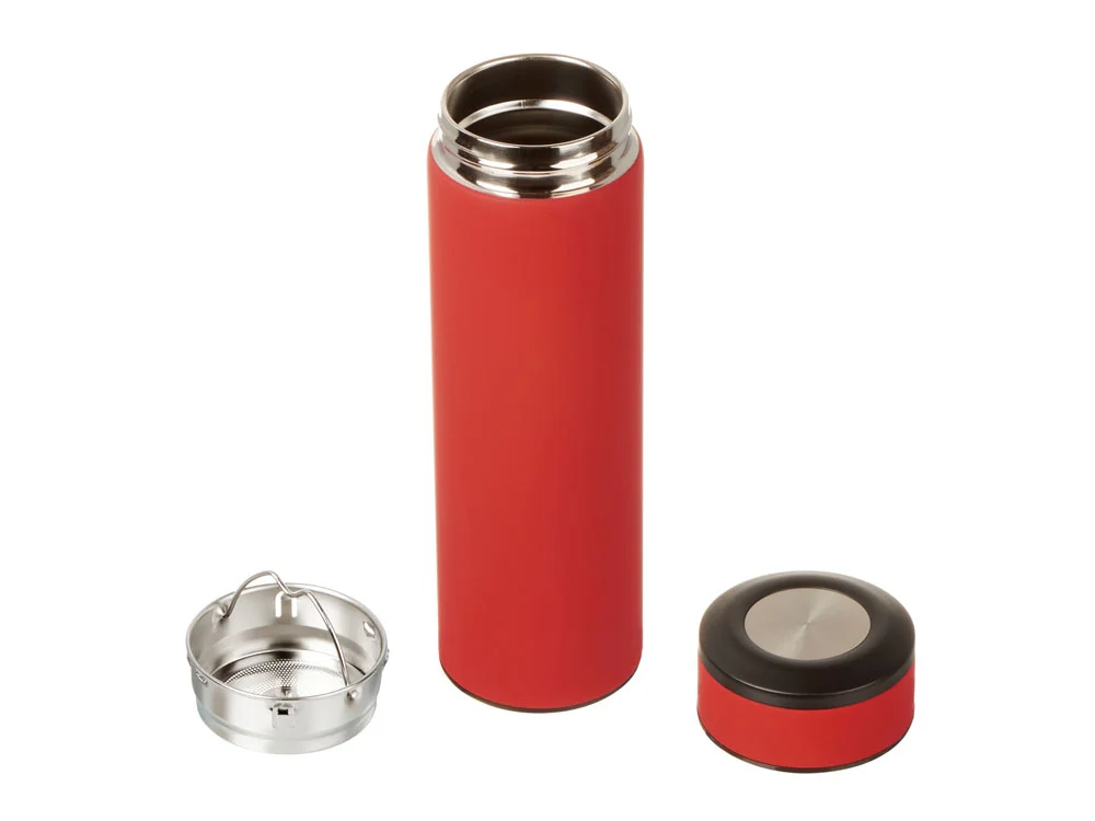 Вакуумный термос Vacuum Flask C1 soft touch 420мл красный/черный/серебристый - фото 2