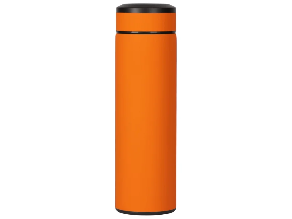 Вакуумный термос Vacuum Flask C1 soft touch 420мл оранжевый/черный/серебристый - фото 3
