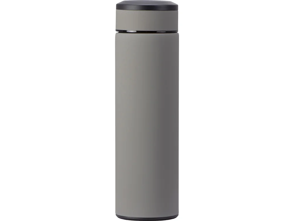 Вакуумный термос Vacuum Flask C1 soft touch 420мл серый/черный/серебристый - фото 3