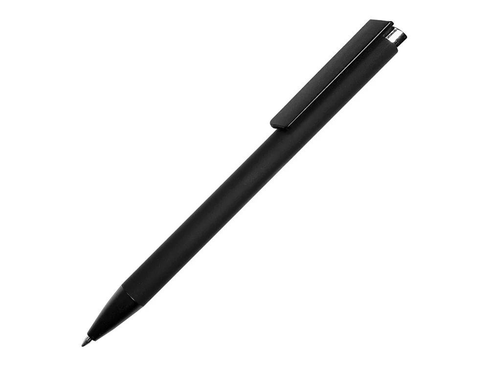 Ручка металлическая шариковая Taper Metal soft-touch черный серебристый - фото 2