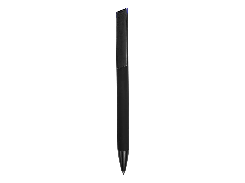 Ручка металлическая шариковая Taper Metal soft-touch черный синий - фото 3