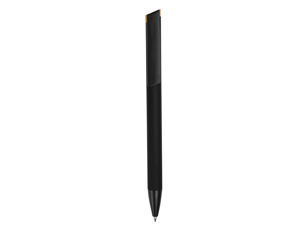Ручка металлическая шариковая Taper Metal soft-touch черный оранжевый - фото 3