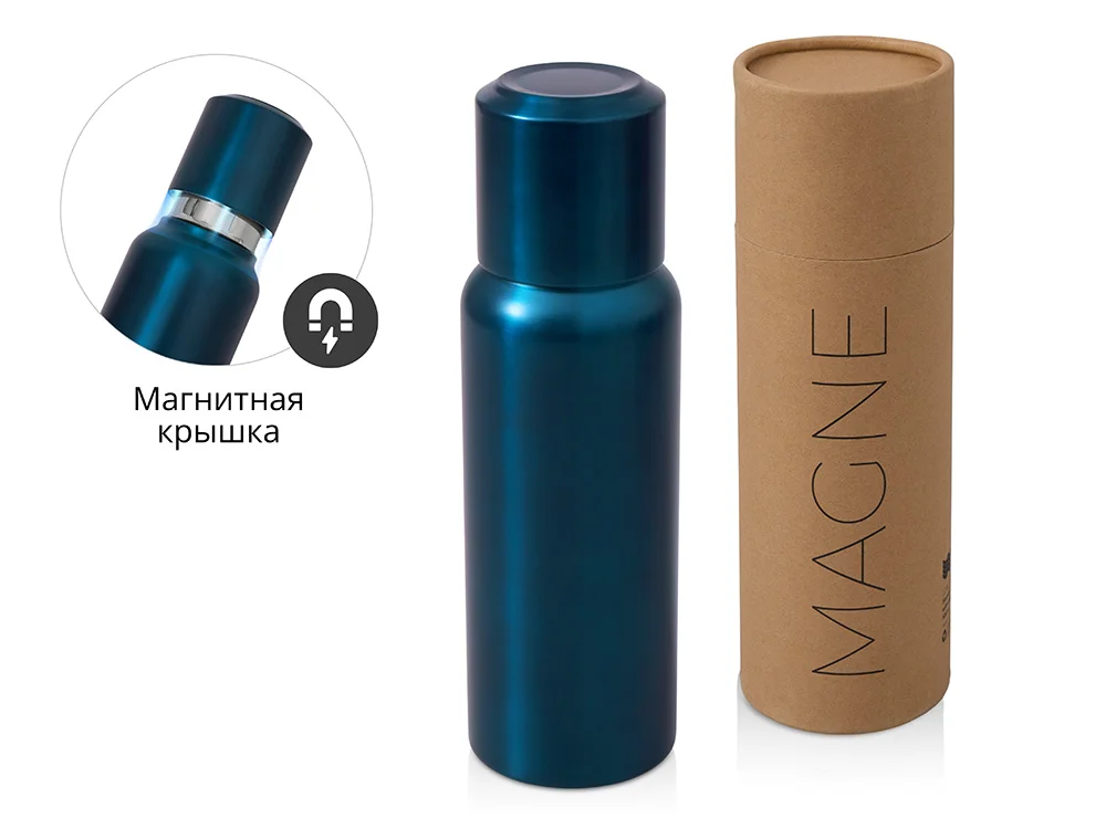 Вакуумный термос c магнитной крышкой Magne 500 мл темно-синий - фото 1