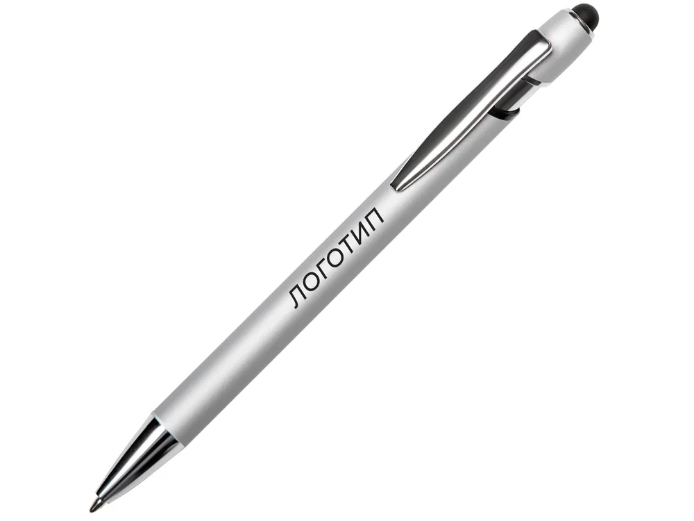 Ручка-стилус металлическая шариковая Sway Monochrome с цветным зеркальным слоем серебристый/черный - фото 1