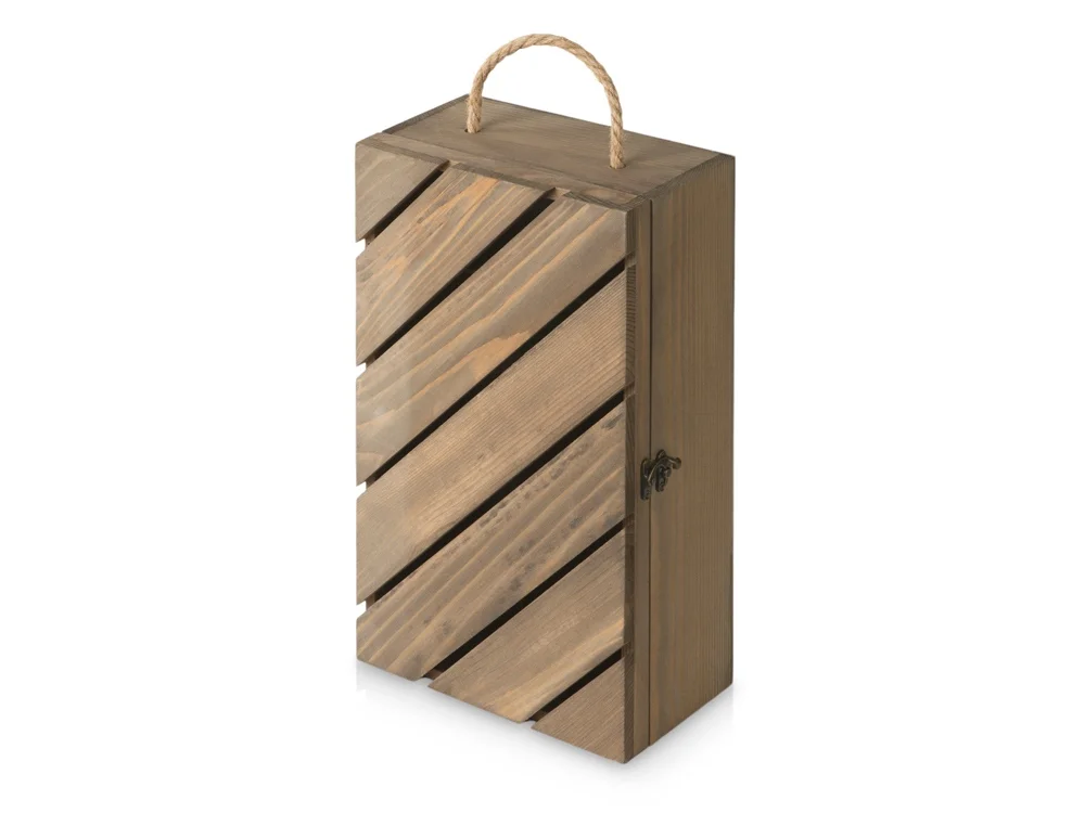 Коробка подарочная из массива дерева Two-bottle box натуральный