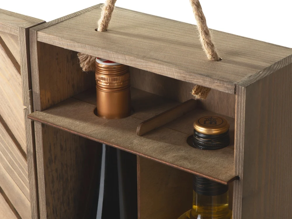 Коробка подарочная из массива дерева Two-bottle box натуральный - фото 8