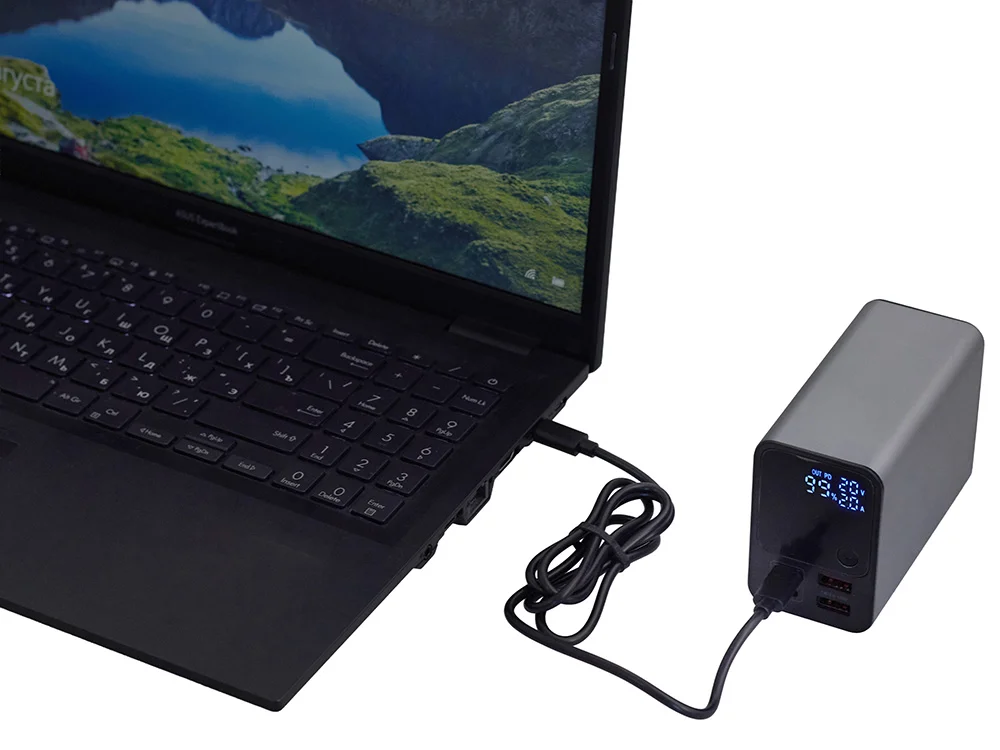 Внешний аккумулятор для ноутбуков EpIQ 100 Вт 30000 mAh темно-серый - фото 11