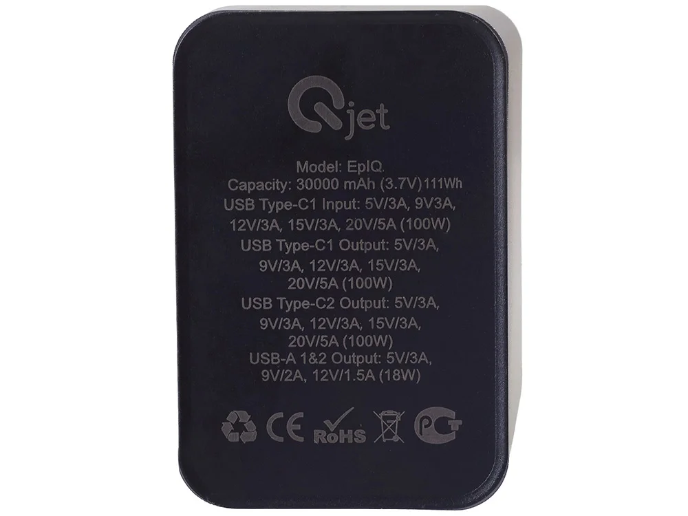 Внешний аккумулятор для ноутбуков EpIQ 100 Вт 30000 mAh темно-серый - фото 9