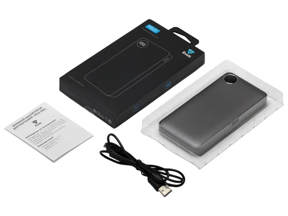 Внешний аккумулятор Mild металлик soft-touch 10 000 mAh серый - фото 8