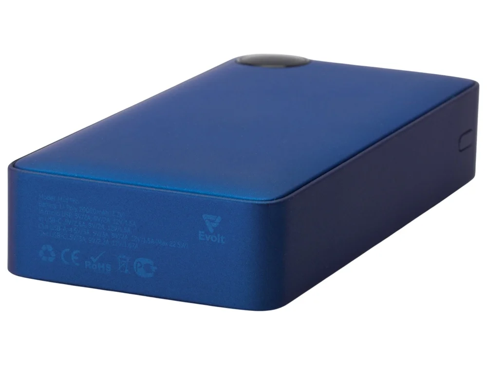 Внешний аккумулятор Mild Pro c быстрой зарядкой QC/PD металлик soft-touch 20 000 mAh синий - фото 7