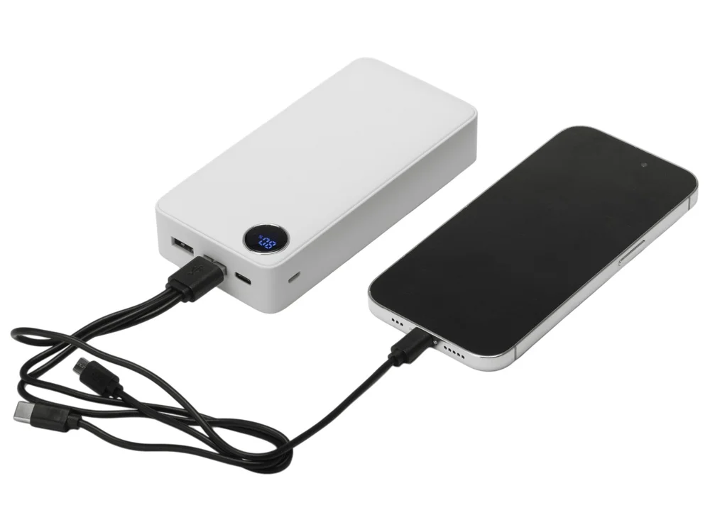 Внешний аккумулятор Mild Pro c быстрой зарядкой QC/PD soft-touch 20 000 mAh белый - фото 2