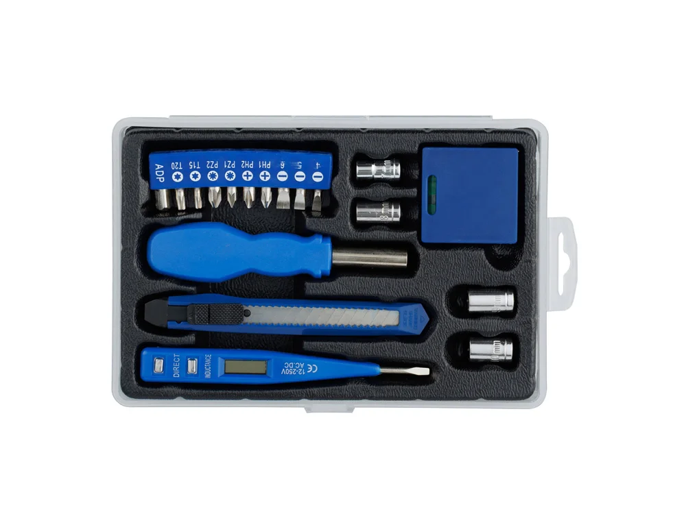 Набор инструментов, 18 предметов, белый, синий - фото 3