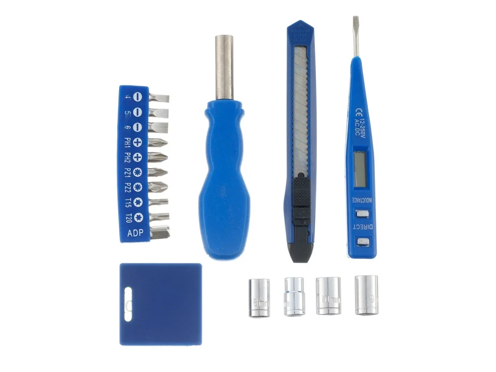 Набор инструментов, 18 предметов, белый, синий - фото 5