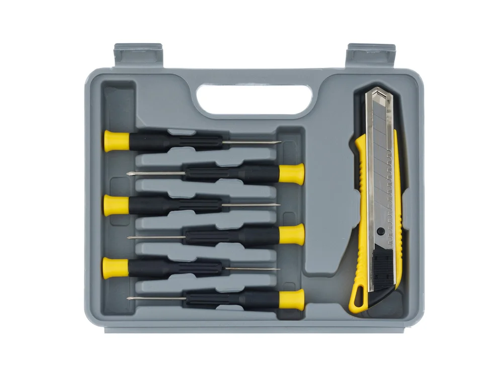 Набор инструментов 25 предметов серый желтый черный - фото 7