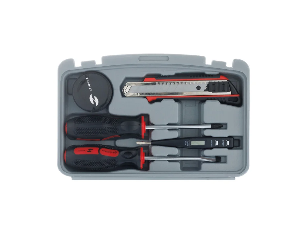 Набор инструментов, 13 предметов, серый, красный, черный - фото 3