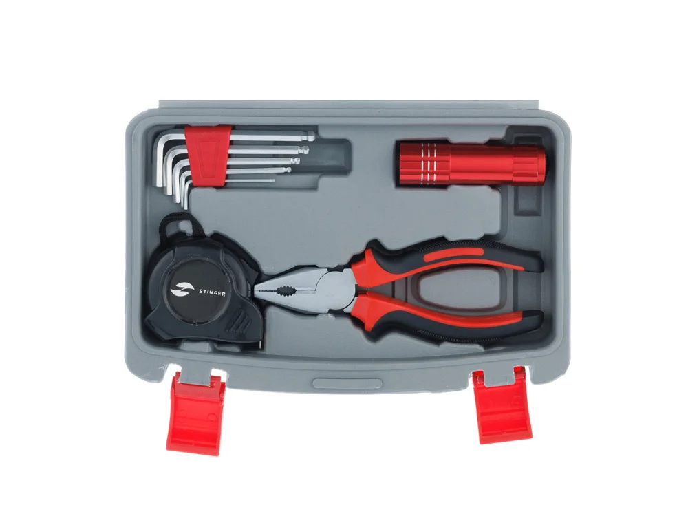 Набор инструментов, 13 предметов, серый, красный, черный - фото 4