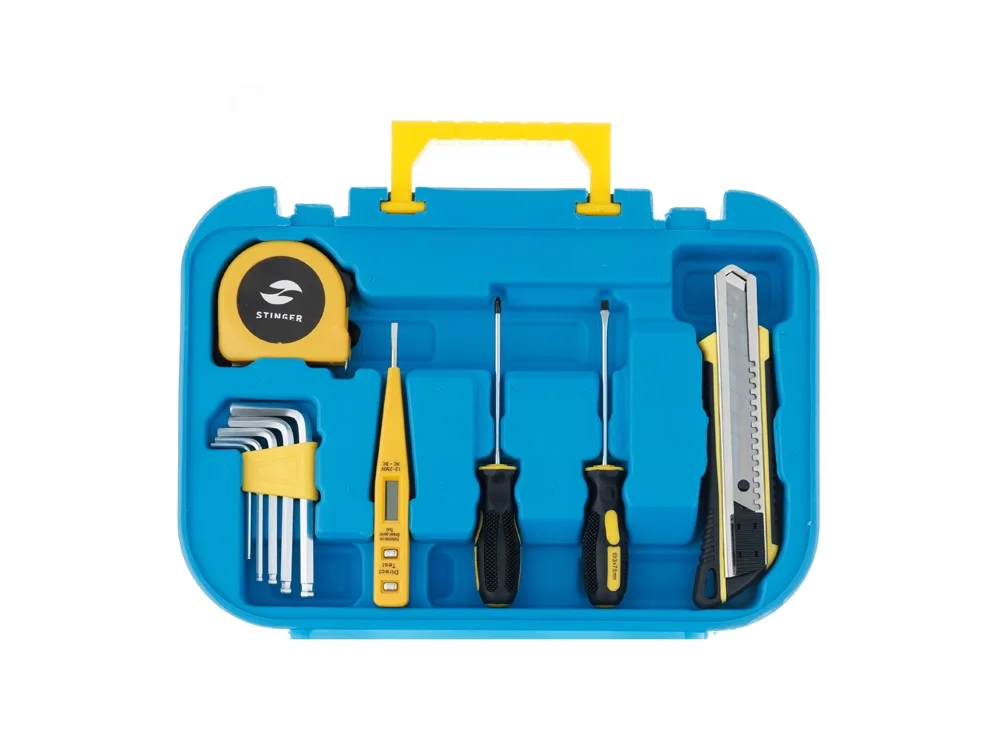 Набор инструментов, 15 предметов, синий, желтый, черный - фото 5