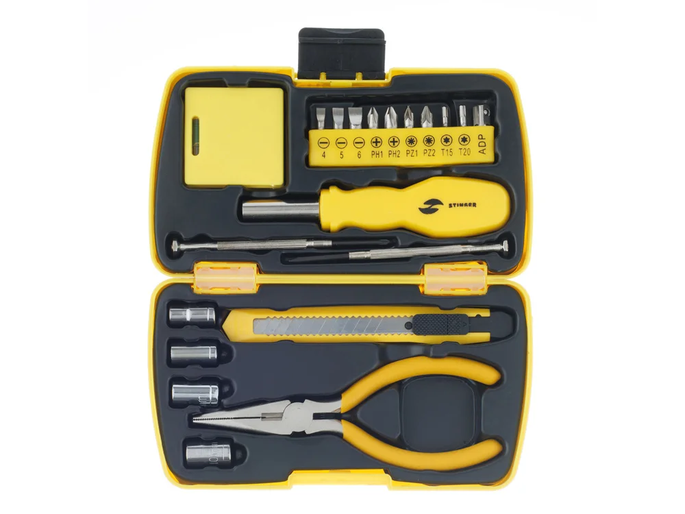 Набор инструментов, 20 предметов, желтый, черный - фото 4