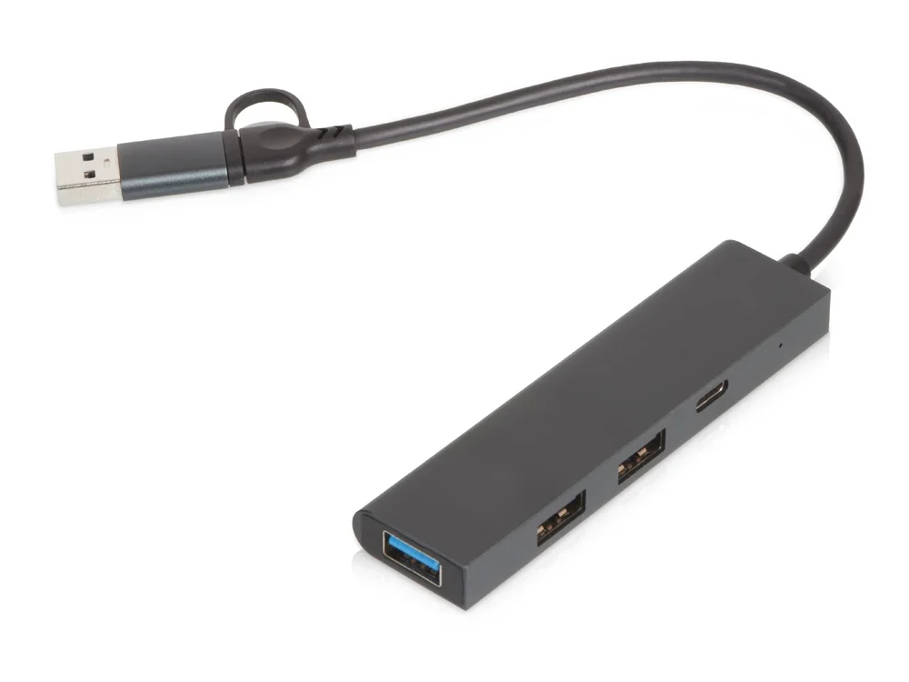 USB-хаб Command с коннектором 2-в-1 USB-C и USB-A 2.0/3.0 - фото 1