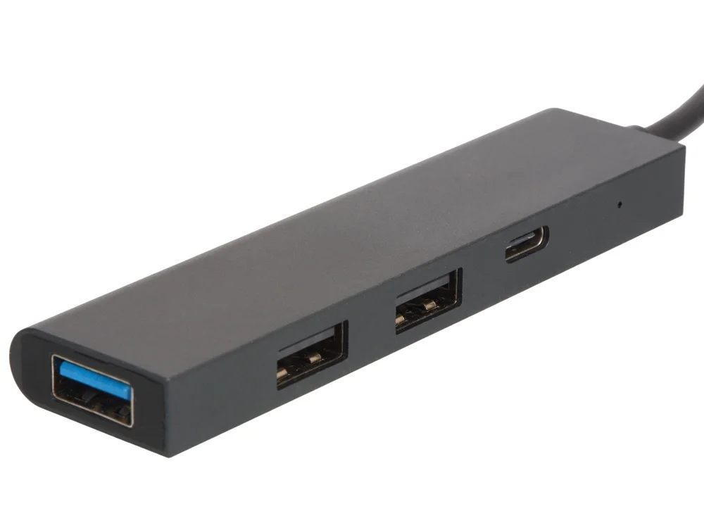 USB-хаб Command с коннектором 2-в-1 USB-C и USB-A 2.0/3.0 черный - фото 2