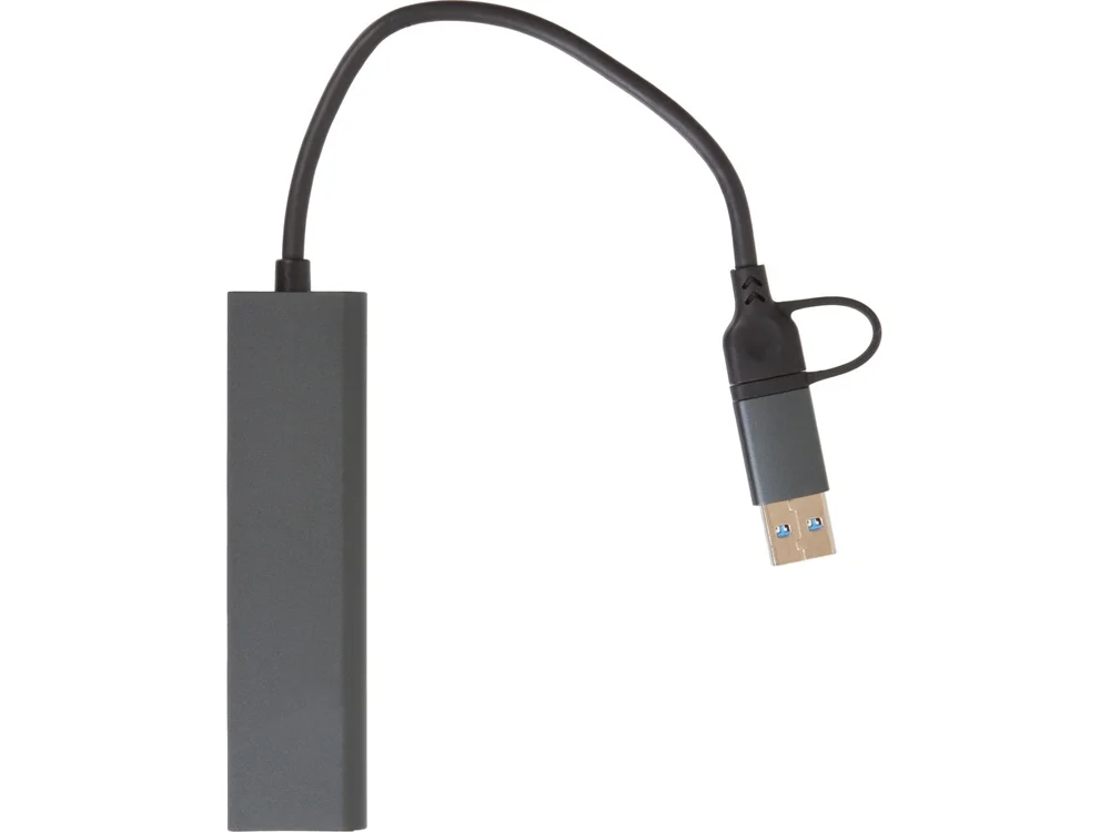 USB-хаб Command с коннектором 2-в-1 USB-C и USB-A 2.0/3.0 черный - фото 6