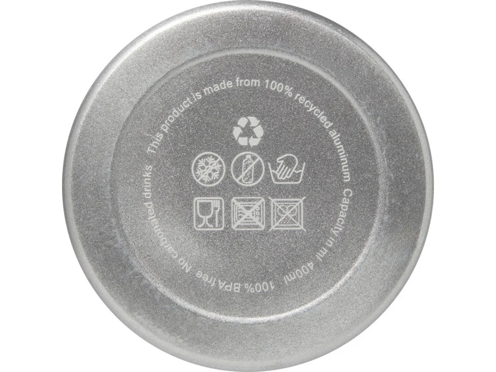 Бутылка для воды с карабином Oregon 400 мл серебристый - фото 3