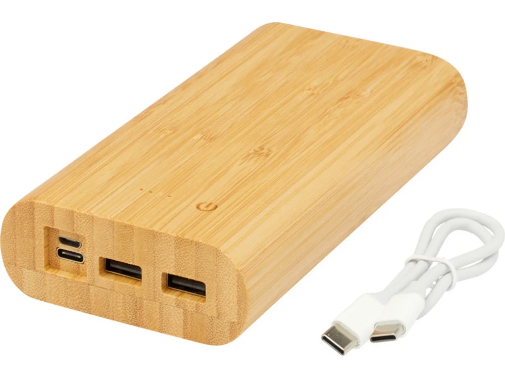 Портативное зарядное устройство Tulda из бамбука 20000 mAh натуральный - фото 5
