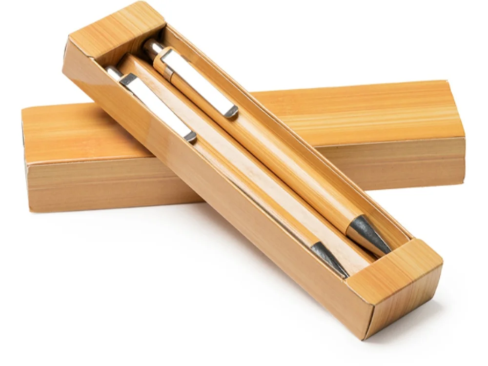 Набор KIOTO: ручка шариковая карандаш механический бежевый - фото 2