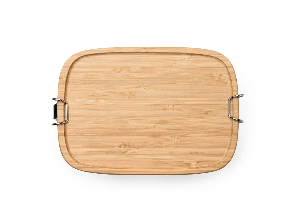 Ланч-бокс DAIKON из нержавеющей стали с бамбуковой крышкой, серебристый/бежевый, 1000 мл - фото 7